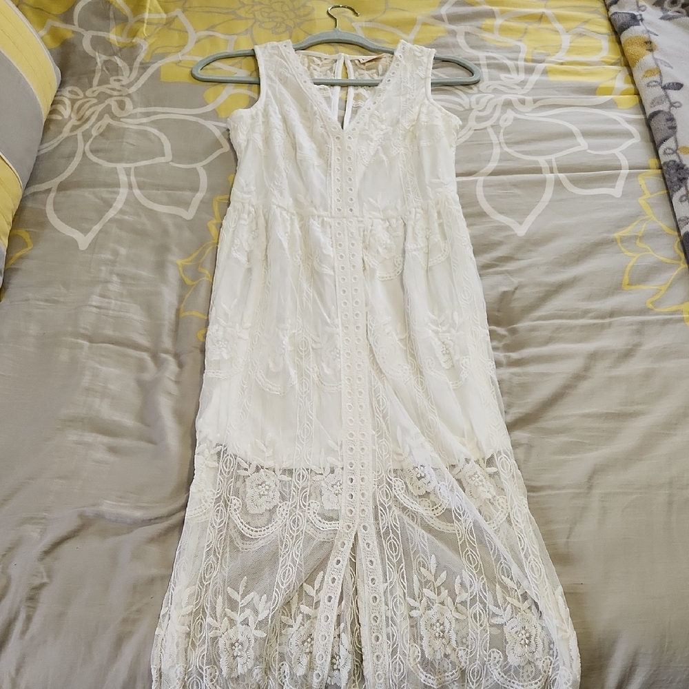 Bohemian White Lace Dress